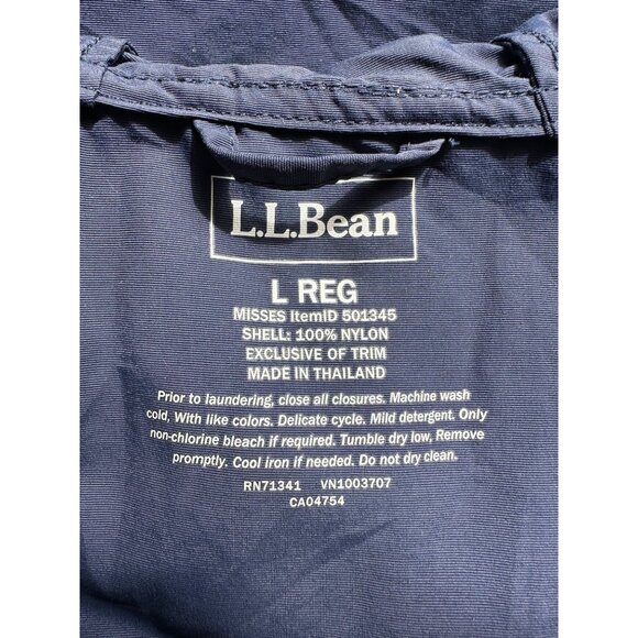 LL Bean Womens Mountain Classic Anorak Large Navy Outdoors Nature Hiking - Picture 5 of 8
